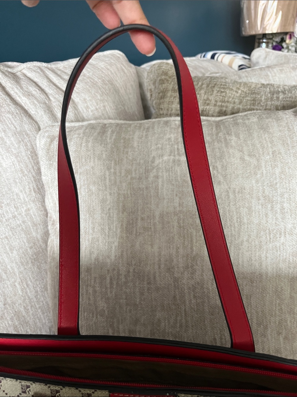 Bagallini | NWOT | Elegant Tan and Red Tote Bag Set - Picture 6 of 11